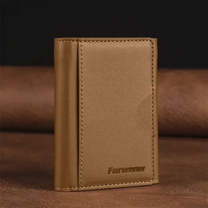 Porte-cartes magnétique multifonctionnel en cuir PU pour cartes de crédit, cartes d'identité, et bil