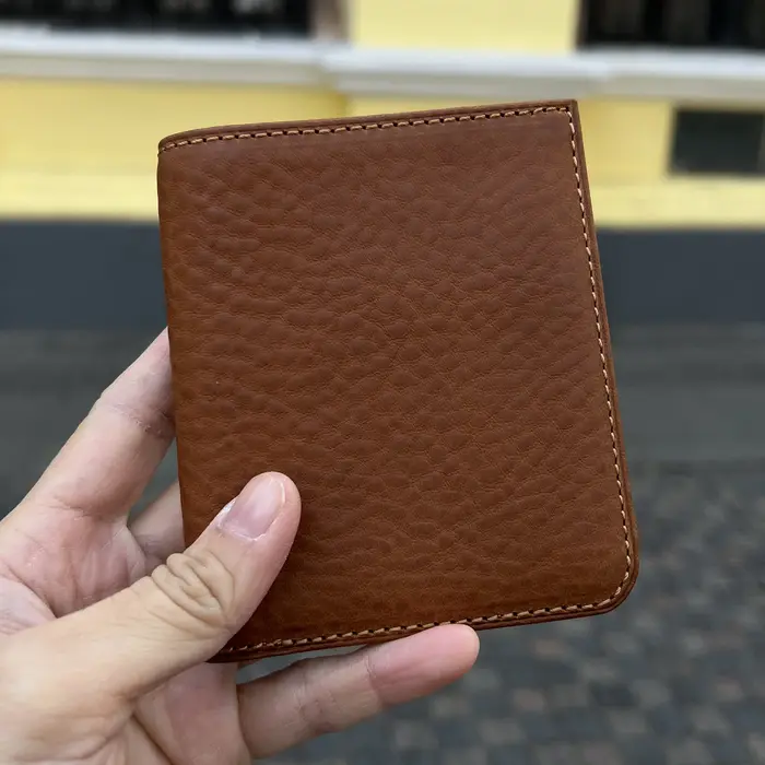 Hiram Beron-Portefeuille en cuir avec nom personnalisé gratuit pour homme, sac à main pour homme, porte-cartes de crédit, blocage RFID, cadeau pour les vacances, livraison directe