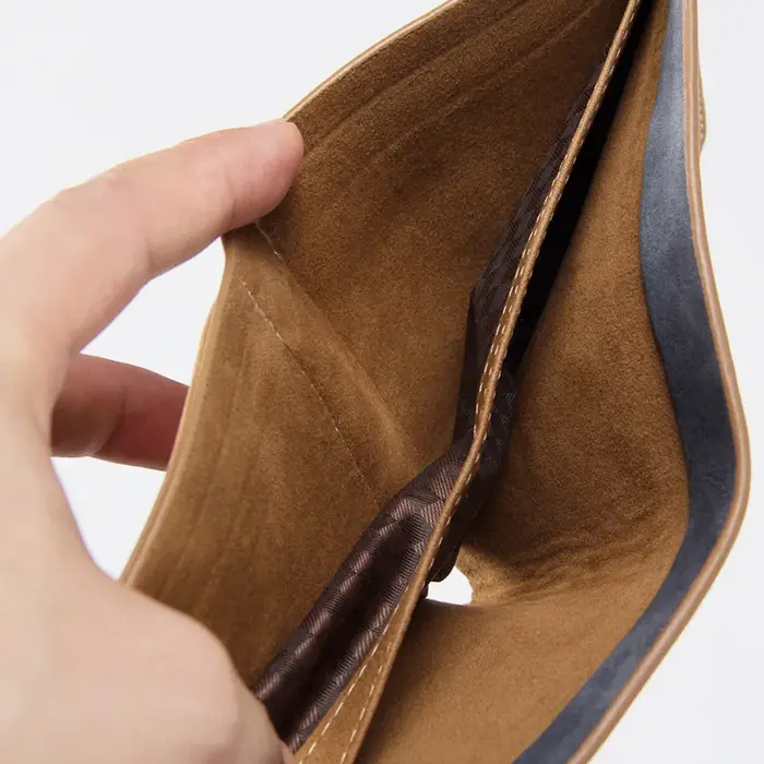 Nouveaux hommes portefeuille en cuir affaires pliable