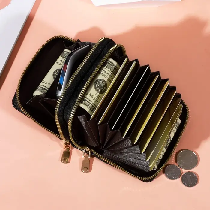 Porte-monnaie court zippé pour femme