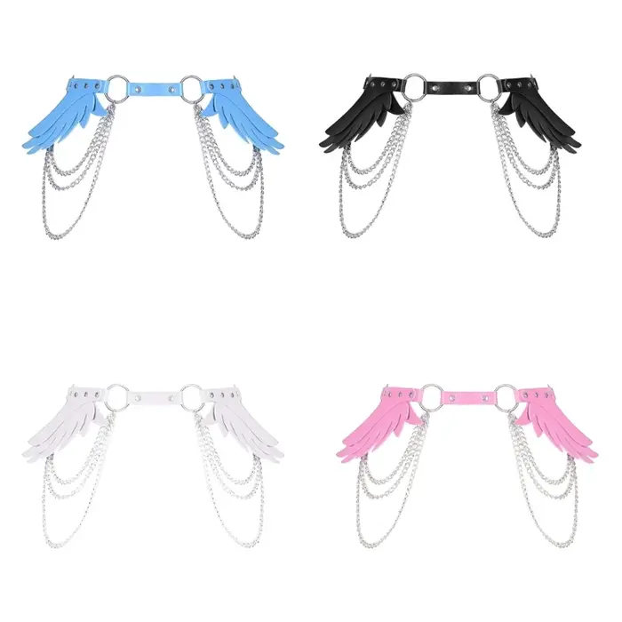Ceinture en cuir à chaîne multicouche avec ailes d'ange, Sexy et tendance, mode créative, joint de taille, jupes de personnalité, Jeans décoratifs