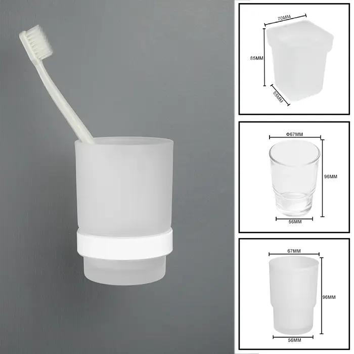 Gobelet de brosse à dents en verre Transparent et mat