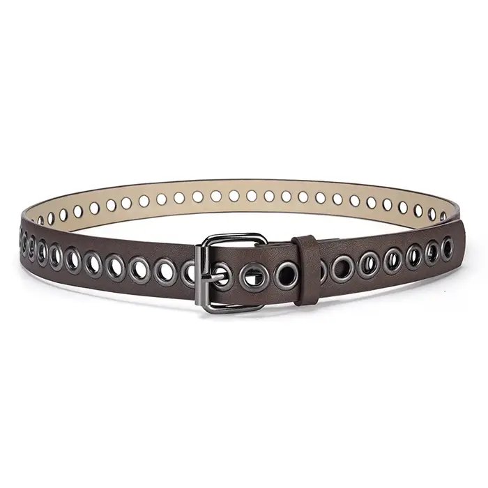 Ceinture en cuir fine et décorative sans trous