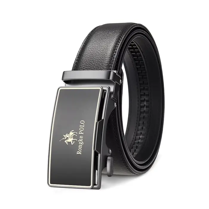 Ceinture pour homme de haute qualité, noire et marron, en cuir véritable, boucle automatique à cliqu