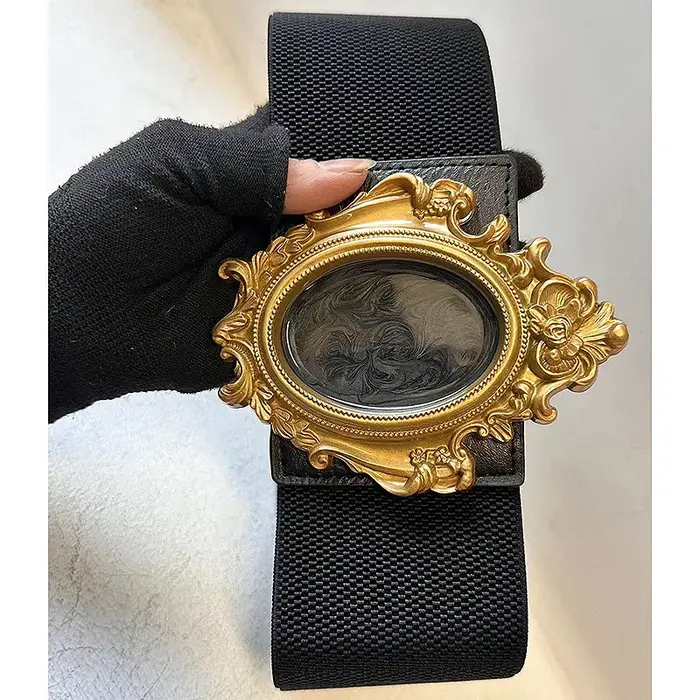 Ceinture en cuir style baroque rétro