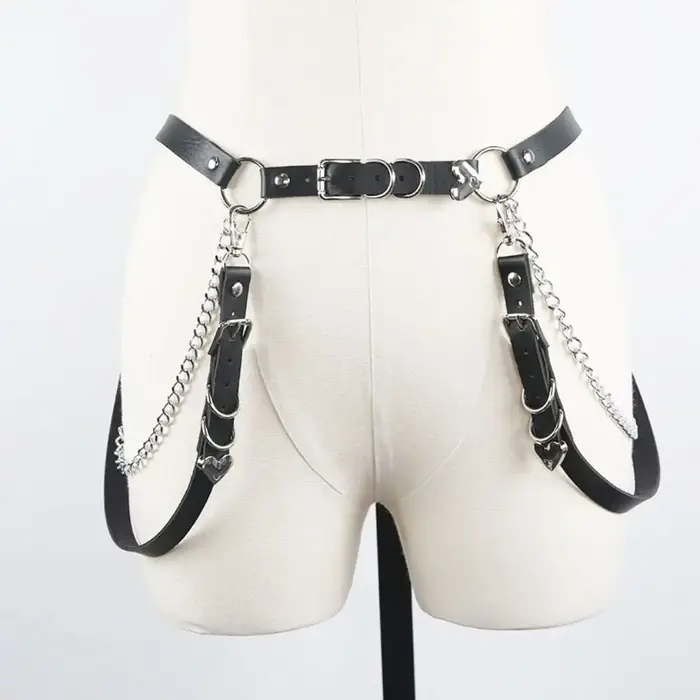 Ceinture de jupe en cuir PU pour femme