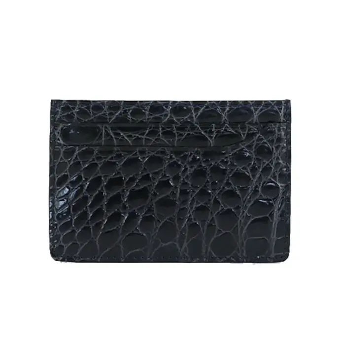Porte-cartes en crocodile véritable pour hommes et femmes