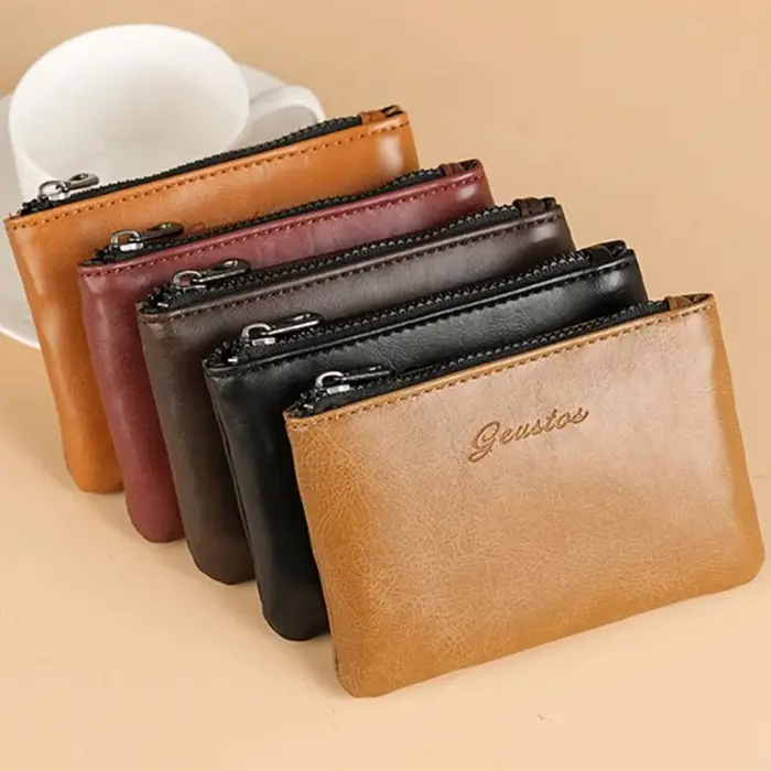 Porte-monnaie miniature en cuir PU gaufré avec fermeture éclair WERLLANDS