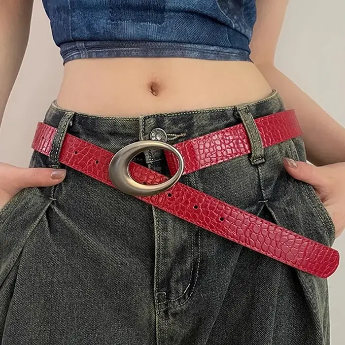 Ceinture vintage en cuir PU pour hommes et femmes