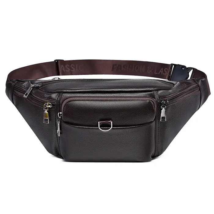 Sac de taille en cuir pour hommes