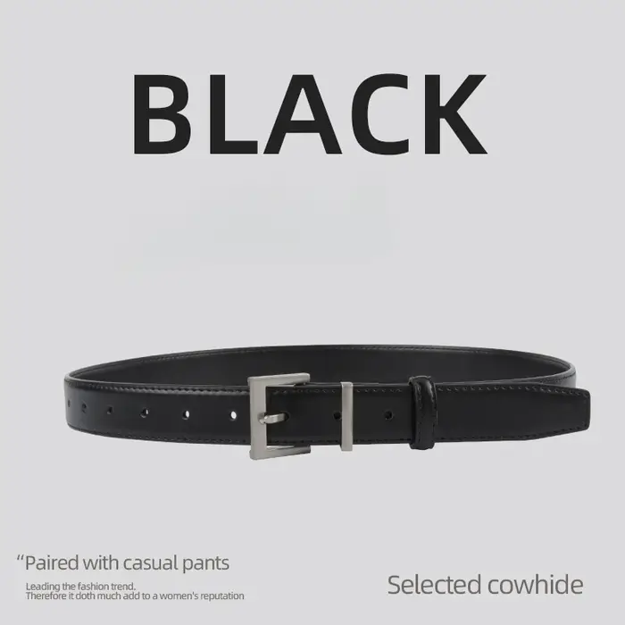 Ceinture rétro Simple en cuir véritable pour femmes