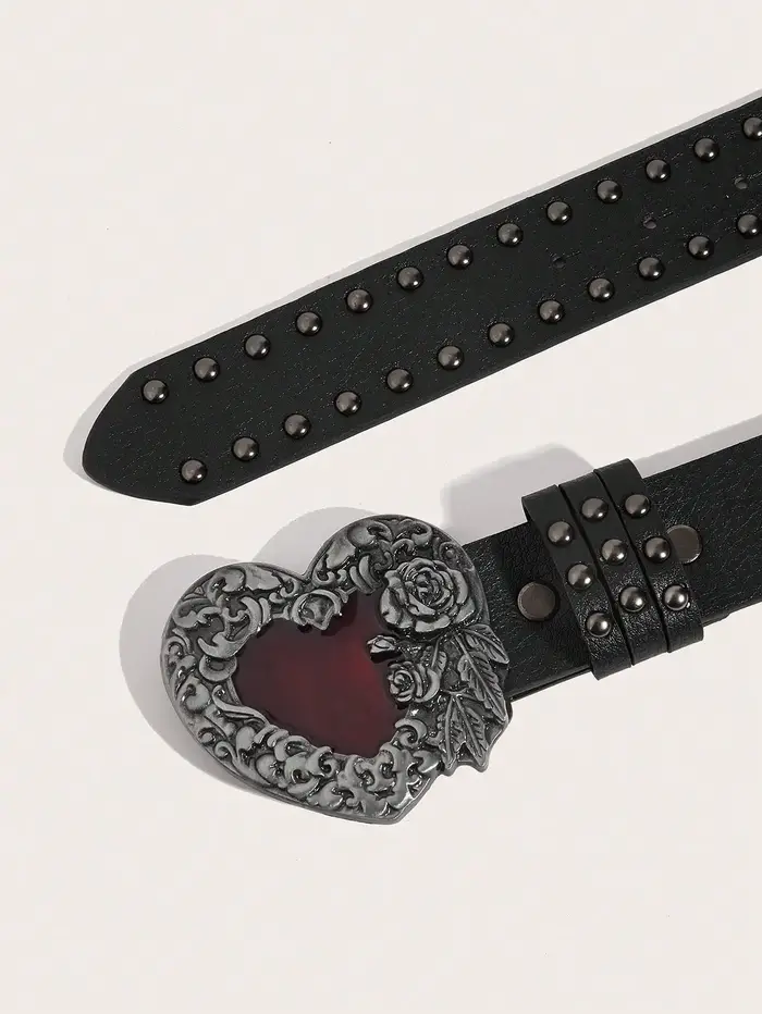 Ceinture en cuir en forme de cœur, gouttelette d'huile essentielle de Rose, décoration de rivets, st