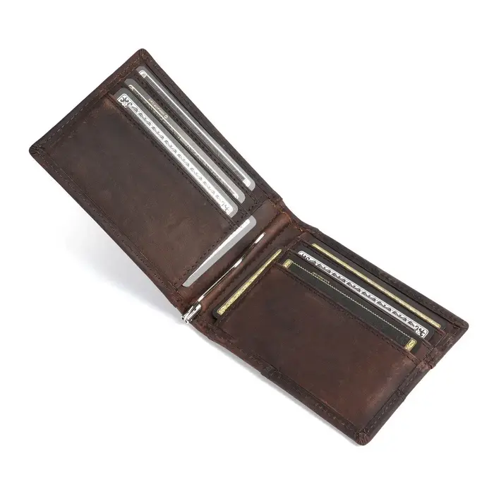 Portefeuille pliable classique en cuir pour hommes – Blocage RFID antivol plusieurs emplacements pour cartes portables