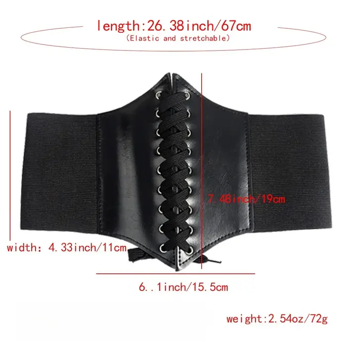 Ceinture en cuir PU pour femmes, taille élastique brodée de fleurs, à lacets, Corset Vintage, large ceinture noire pour filles