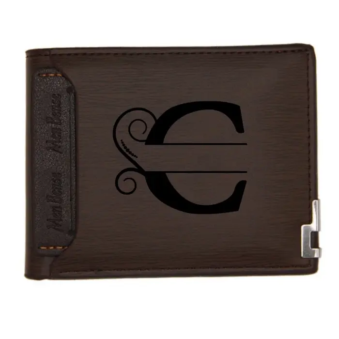 Portefeuille personnalisé pour homme, portefeuilles sur mesure pour homme, gravure de lettre et de n