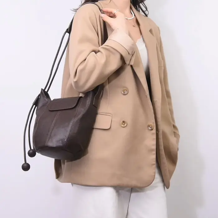 Sac bandoulière en cuir véritable pour femme