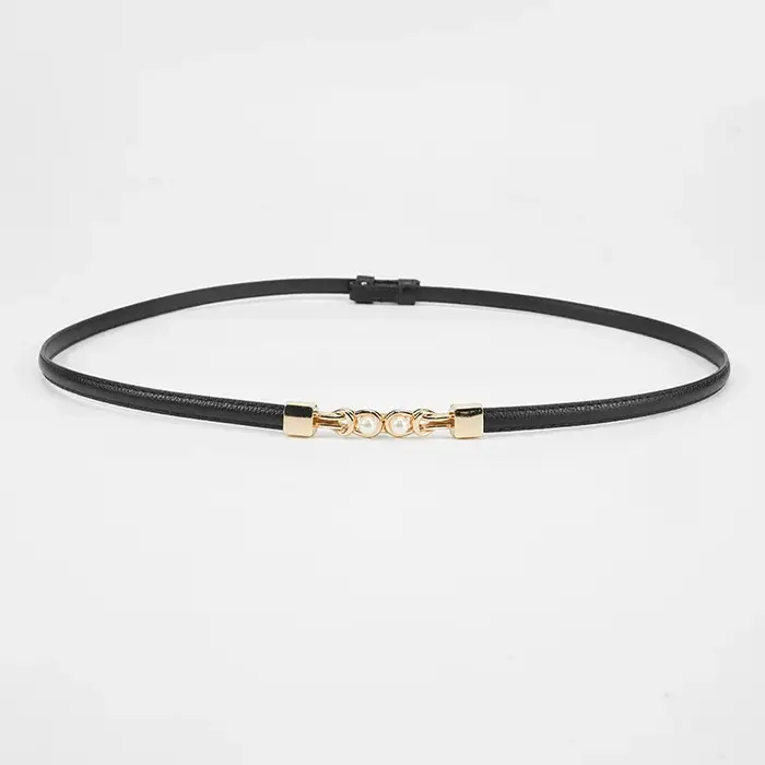Ceinture fine pour femme, élégante et polyvalente, avec boucle, ceinture en perles luxueuse, élégant