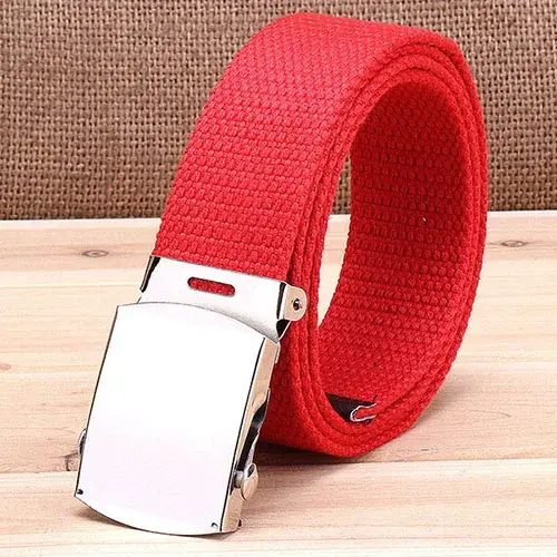 Ceinture Tendance Homme en Toile Tressée avec Boucle Lisse en Alliage – Ceinture Décontractée Simple et Sportive pour Hommes et Femmes, Style Cowboy