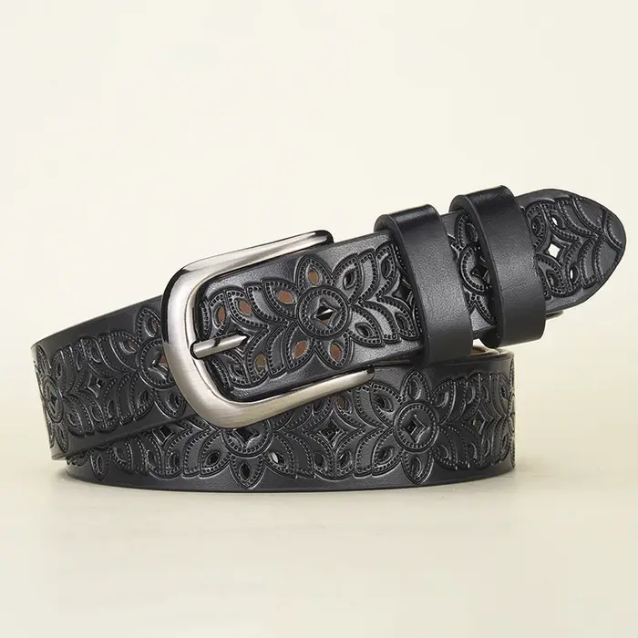 Ceinture de luxe légère à fleurs creuses rétro pour femmes