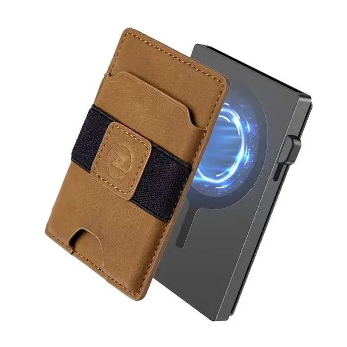 Porte-cartes en cuir double usage pour homme avec protection RFID