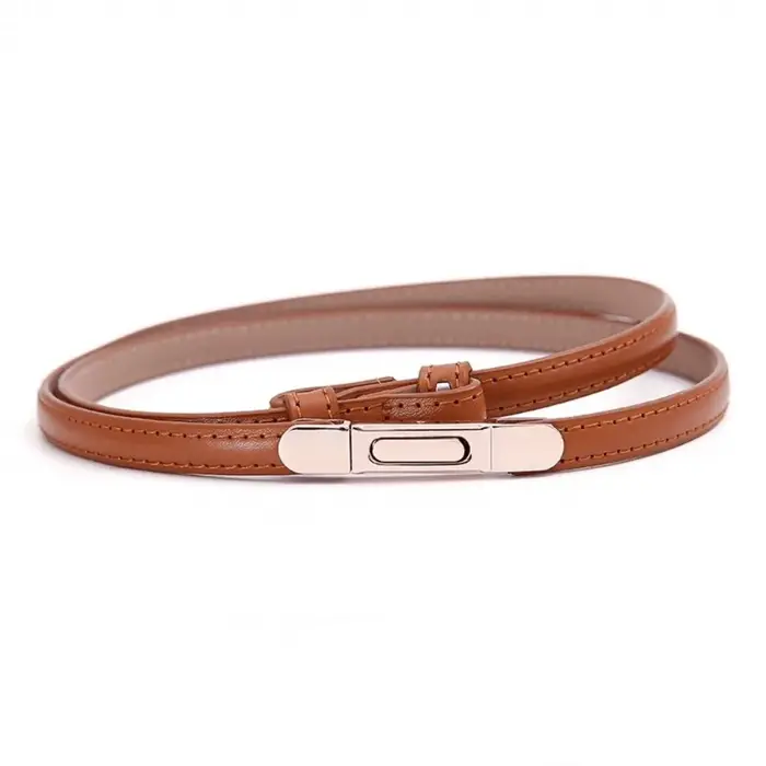 Ceinture fine de luxe pour femme avec boucle à ressort