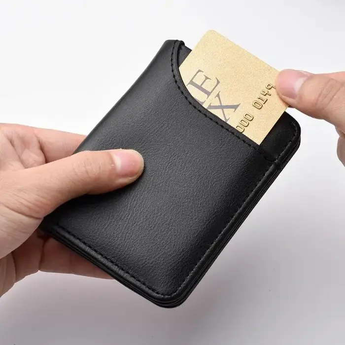 Portefeuille portable super fin en cuir PU, mini porte-cartes de crédit, porte-monnaie, porte-cartes pour hommes, portefeuille fin, petit et court