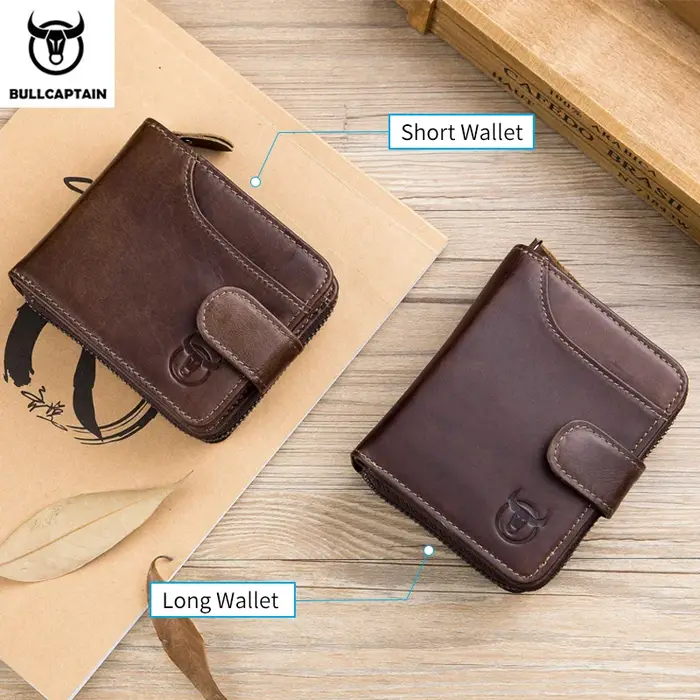 Portefeuille d'affaires en cuir véritable pour homme