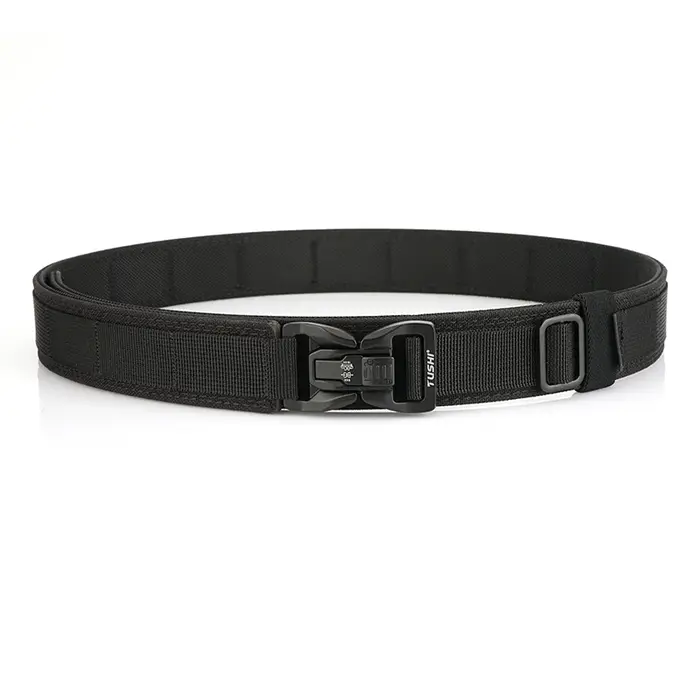 KOLBER 105cm/115cm Ceinture tactique rigide pour hommes Boucle en métal Ceinture de service de polic