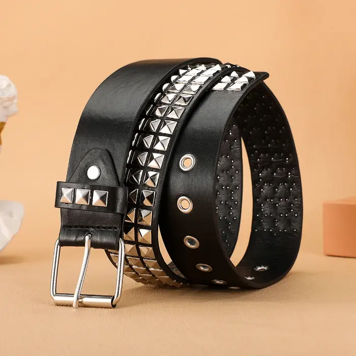 Tendance Rivet ceinture métal lourd