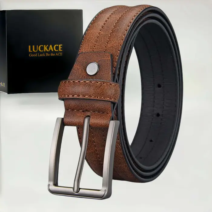 Ceinture à boucle en alliage de Grain de marbre pour hommes