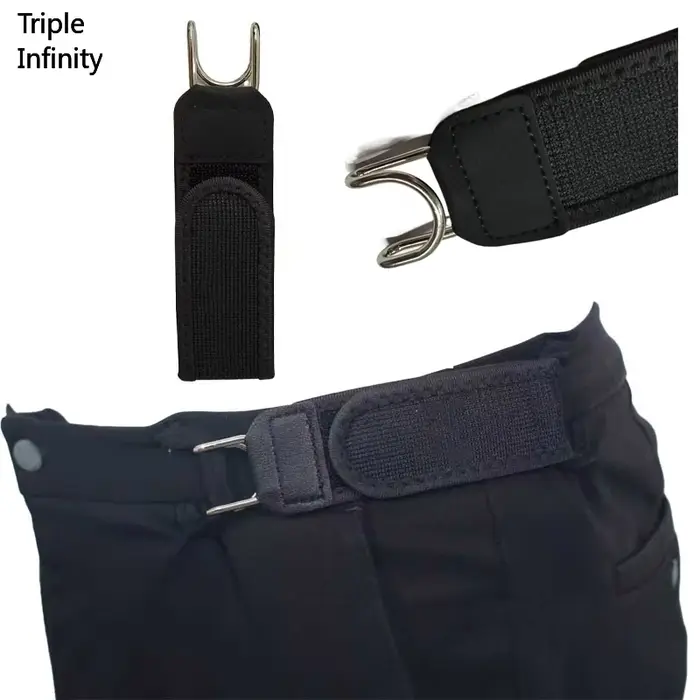 Ceinture invisible pratique 2026 sans boucle, ceinture élastique noire en velcro avec crochet métallique, ceinture extensible pour pantalon de travail en extérieur