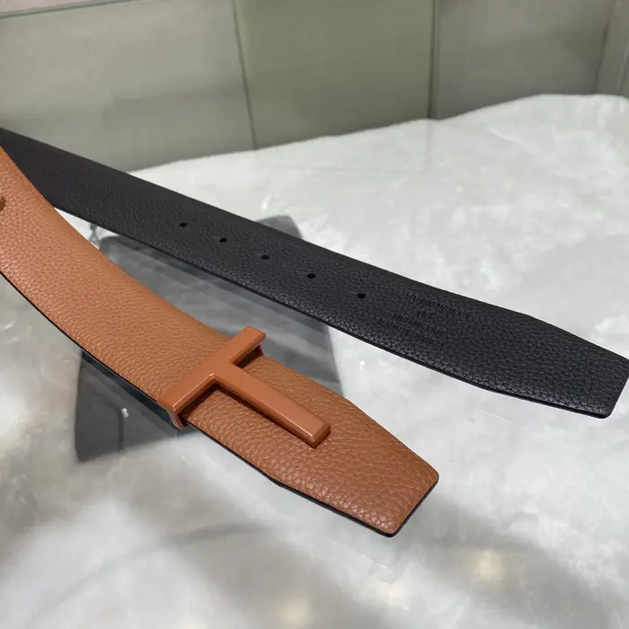 Ceinture en cuir Double face avec boucle lettre en forme de T pour hommes