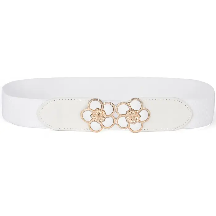 Ceinture élastique extensible pour femme, joint de taille, fleur de prunier classique, frais