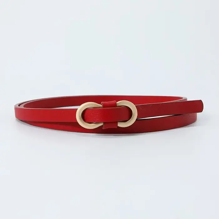 Ceinture en cuir vintage pour robe chemise, fine, avec boucle en forme de 8, pour pantalon et robe