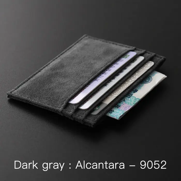 YMW ALCANTARA porte-carte femmes et homme tourner fourrure luxe en cuir artificiel mince carte Mini portefeuille petit