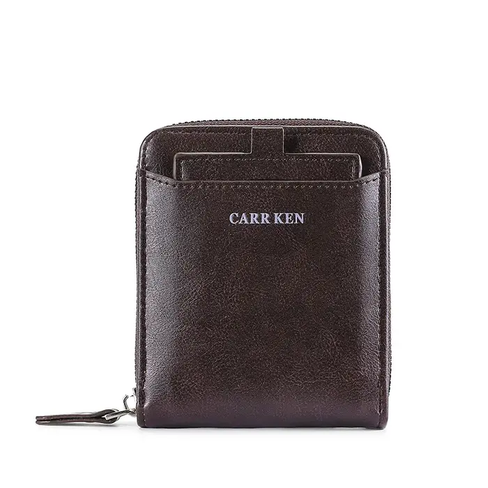 Portefeuille en cuir pour hommes, porte-cartes de luxe de styliste avec fermeture éclair, sac d'arge