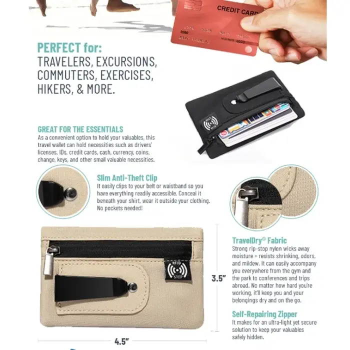 Mini porte-monnaie, pochette en tissu Simple avec fermeture éclair et Clip de ceinture