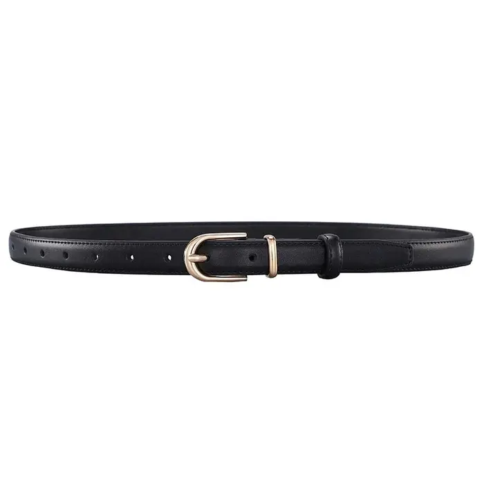 Ceinture en cuir de vachette double couche avec boucle en alliage pour femme, idéale pour un style business décontracté polyvalent, haut de gamme et simple, à porter avec des jeans