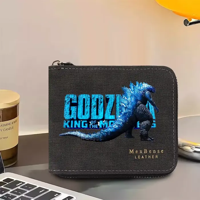 Portefeuille Godzilla tendance avec fermeture éclair