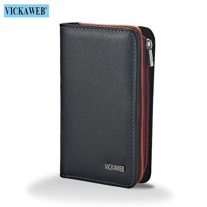 VICKAWEB – portefeuille en cuir véritable pour femmes, petit portefeuille court, porte-monnaie solid