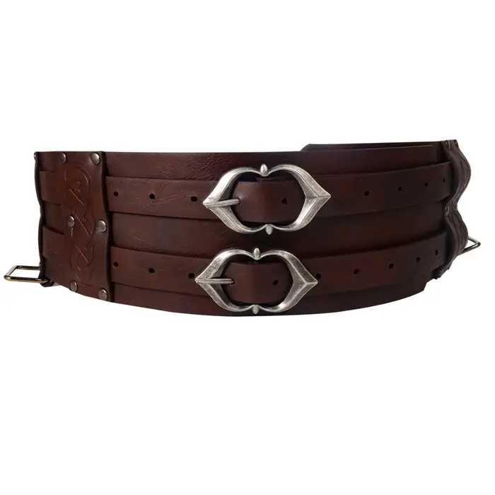 Ceinture en cuir à double largeur pour hommes, ceinture de taille gladiateur celtique Vibasin, acces