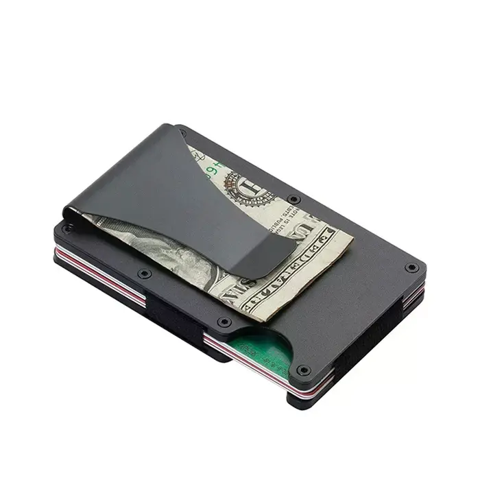 Portefeuille minimaliste pour hommes et femmes - Portefeuille fin anti-RFID