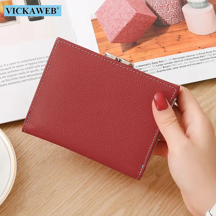 Vickaeb – portefeuille en cuir véritable pour femmes