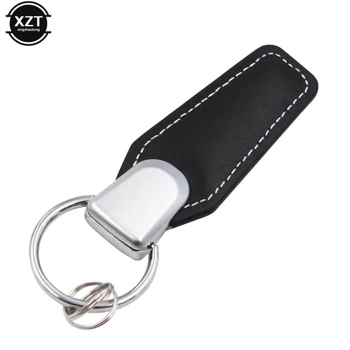Porte-clés de voiture en métal et cuir