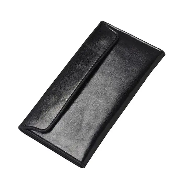 Portefeuille long luxueux en cuir véritable pour femme