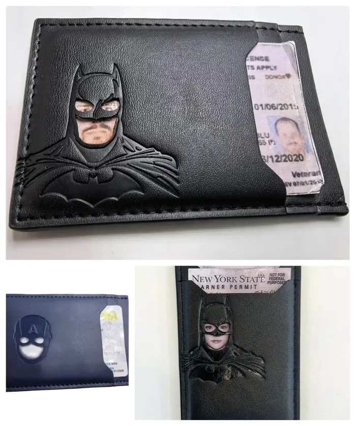 Nouveau Portefeuille en Cuir 2026 Motif Chauve-Souris Personnalisé Masque de Super-Héros Porte-Cartes