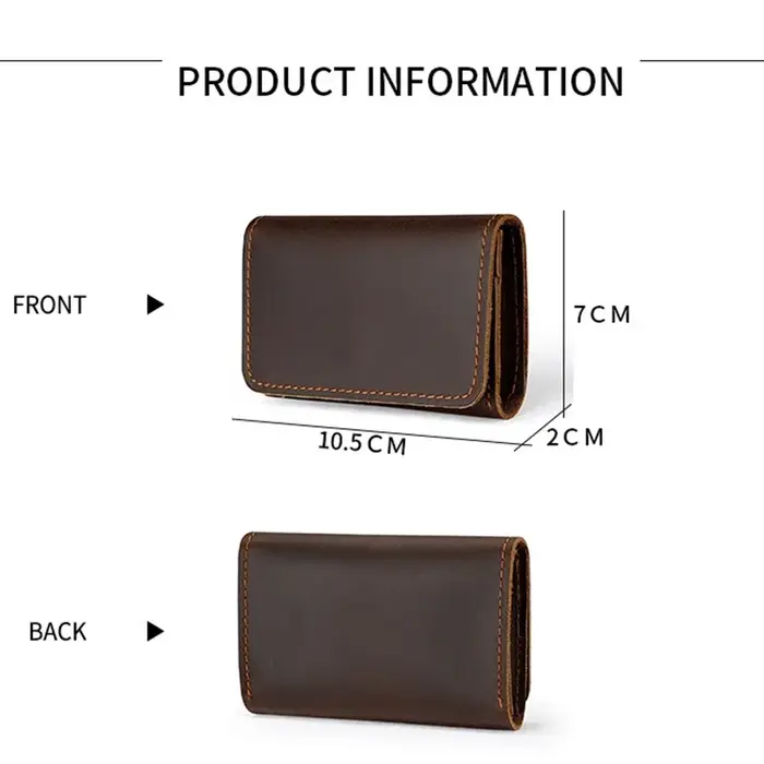 Porte-carte Vintage en cuir véritable pour hommes
