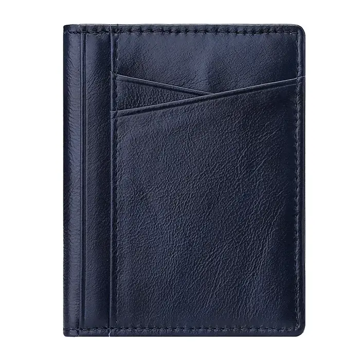Porte-cartes en cuir véritable avec nom personnalisable pour hommes et femmes