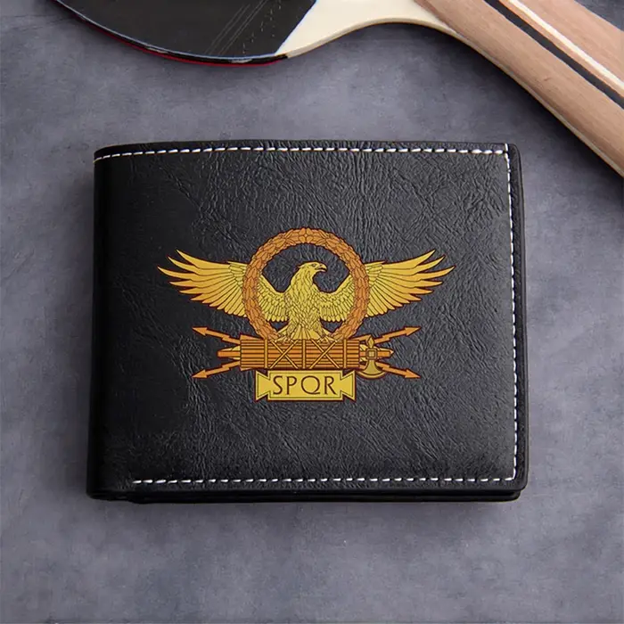 Portefeuille en cuir PU SPOR Eagle Emblem pour homme