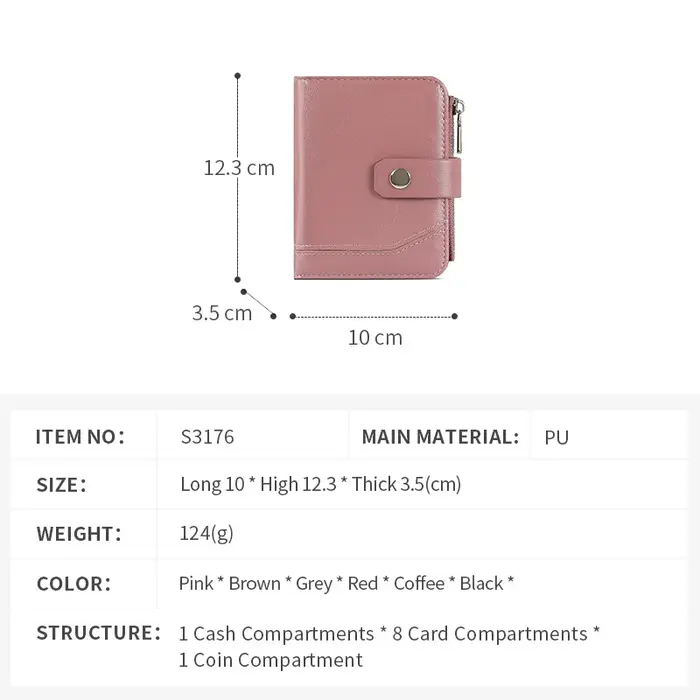 Nouveau portefeuille multi-cartes rétro multifonctionnel en PU